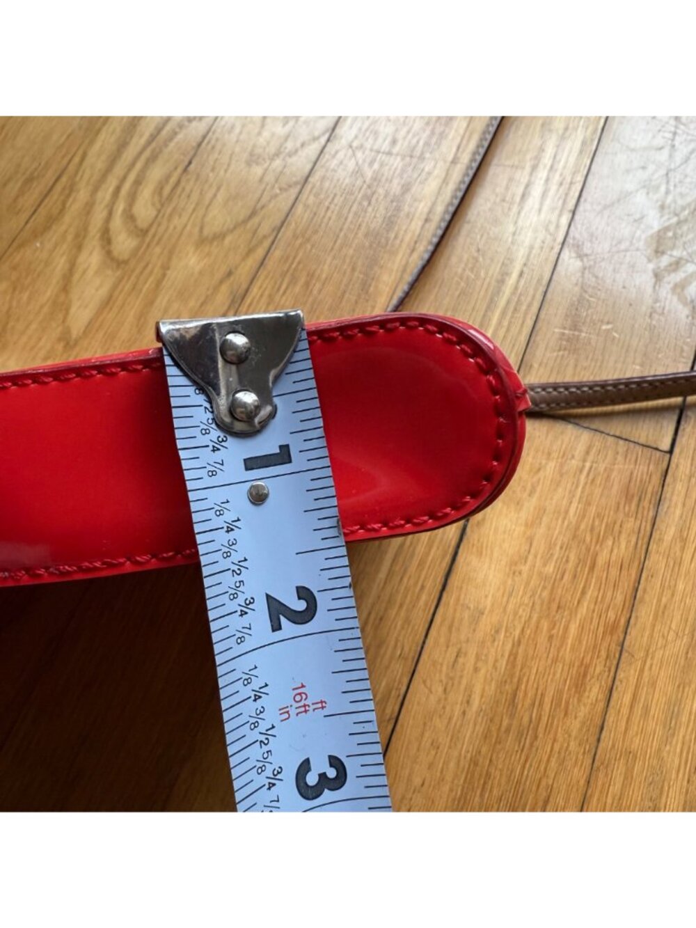 Kate Spade NY Red Patent Leather Deboss Logo Emerald Avenue Crossbody Bag - Picture 7 of 16